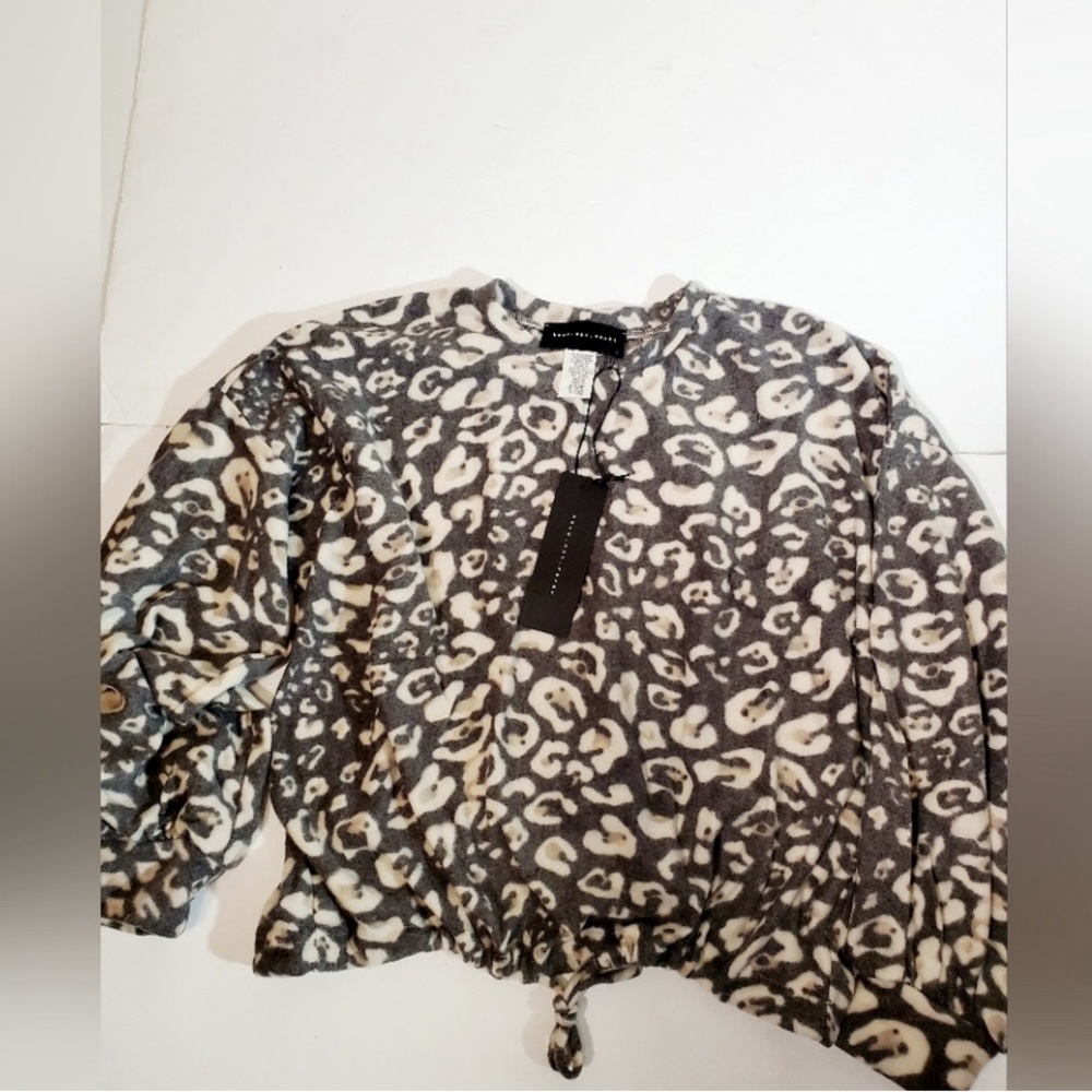 Leopard Print Gray Sweatshirt NWT